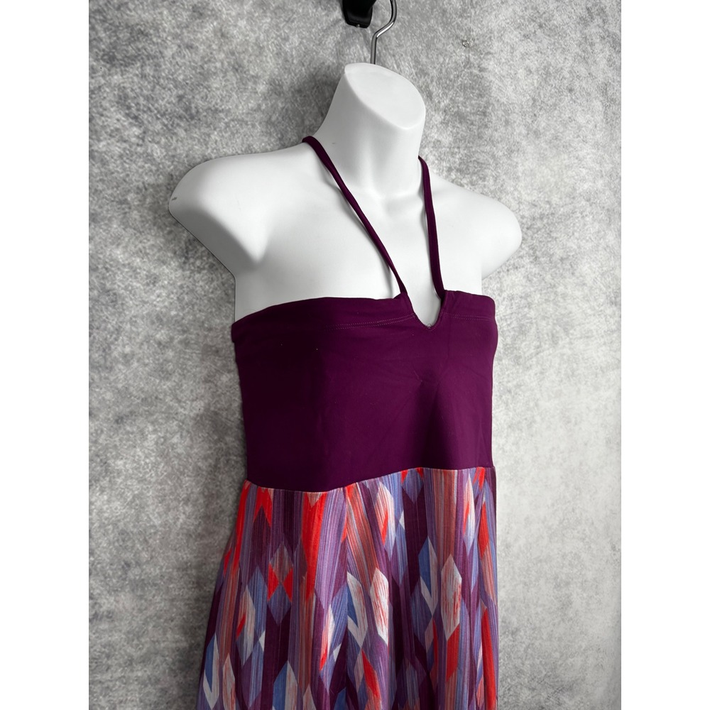 Prana Solana Convertible Purple Halter Bandeau Empire Waist Midi Dress Sz Medium - Picture 6 of 11